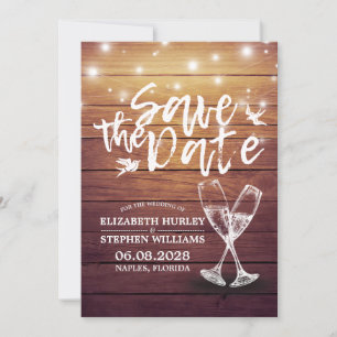 Het huwelijk bewaart de Datum Champagne Glasses Wo Save The Date