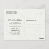 Het huwelijk bewaart de Datum Chic Hydrangea Koord Briefkaart (Achterkant)