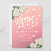 Het huwelijk bewaart de Datum Chic Hydrangea Koord Save The Date (Voorkant)