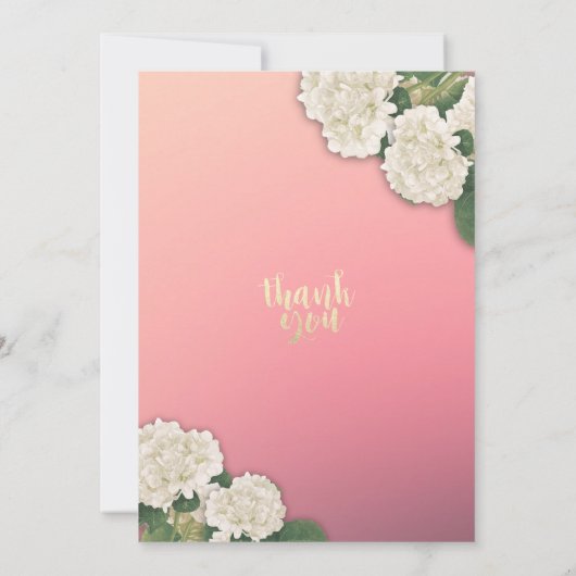 Het huwelijk bewaart de Datum Chic Hydrangea Koord Save The Date (Achterkant)