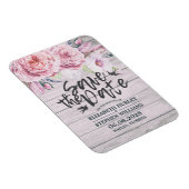 Het huwelijk bewaart de datum Elegant Floral Rusti Magneet (Rechterzijde)