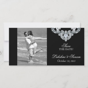 Het huwelijk bewaart de Datum Fotocard Silver Jubi Save The Date