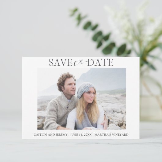 Het huwelijk bewaart de Datum met Één Uitnodiging  (Staand voorkant)