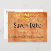 Het huwelijk bewaart de datum Minimale herfst Aankondigingskaart (Voorkant / Achterkant)