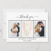 Het huwelijk dankt u het zwarte witte manuscript kaart (Voorkant)