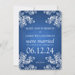 Het huwelijk Elopement Swirls 2 Sapphire Blue Aankondiging