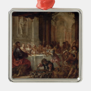 Het huwelijk in Cana, 1660 Metalen Ornament