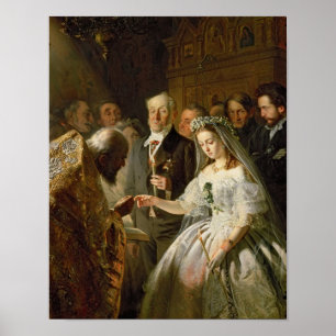 Het huwelijk in het kader van de regeling, 1862 poster
