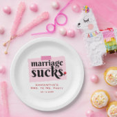 Het huwelijk is klote! Grappig echtscheiding aanko Papieren Bordje (Feest)