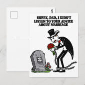 Het huwelijk is samen dom zijn briefkaart (Voorkant / Achterkant)