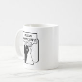 Het huwelijk "missie voltooid" koffiemok (Voorkant links)