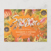 Het huwelijk sparen de Datum Maple Autumn verlaat  Aankondigingskaart (Voorkant)