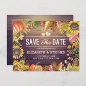 Het huwelijk sparen de Datum van herfst laat pompo Aankondigingskaart (Voorkant / Achterkant)