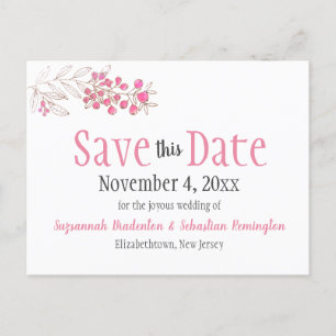 Het huwelijk sparen de Minimale Roze Berries van d Aankondigingskaart