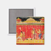 Het huwelijk tussen de ouders van Krishna, uit een Magneet (Voorkant / Achterkant)