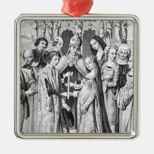 Het huwelijk tussen Henry VI en Margaret van Anjou Metalen Ornament (Voorkant)