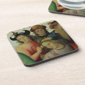 Het huwelijk van de Maagd, de details van de koffe Drankjes Onderzetter (Linkerzijde)