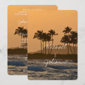 Het Huwelijk van de Zonsondergang van Hawaï Kaart (Voorkant / Achterkant)