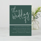Het huwelijk van: Emerald Green Modern Wedding Kaart (Staand voorkant)