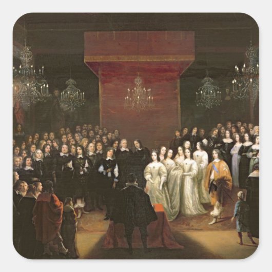 Het huwelijk van Frederick William Vierkante Sticker (Voorkant)