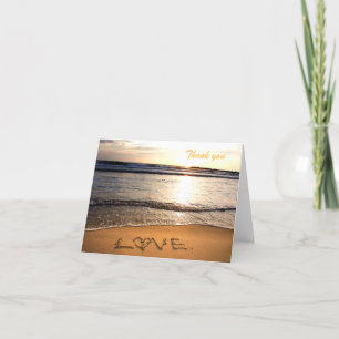 Het Huwelijk van het strand dankt u nota neemt van Bedankkaart