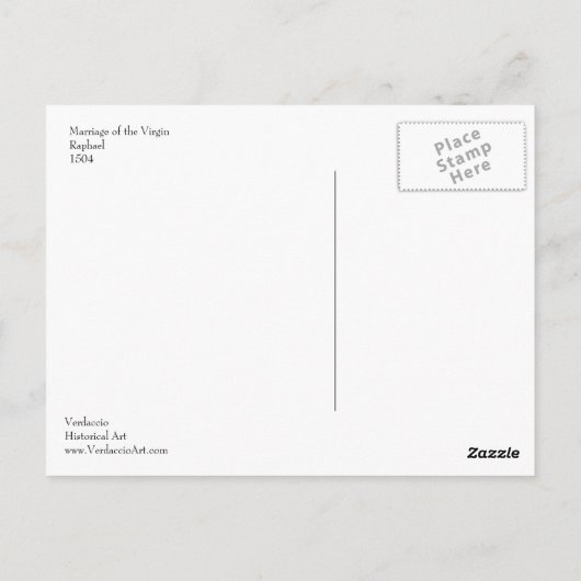 Het huwelijk van Raphael met het Briefkaart van de (Achterkant)