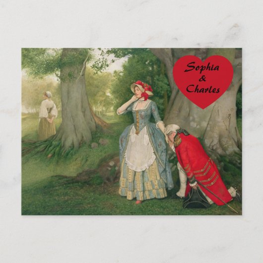 Het Huwelijksaanzoek door Sir James Dromgole Linto Briefkaart (Voorkant)