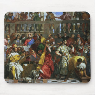 Het huwelijksfeest op Cana, detail van muzikanten Muismat