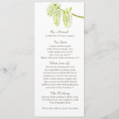 Het huwelijksmenu Groene willow waterverf Menu (Achterkant)