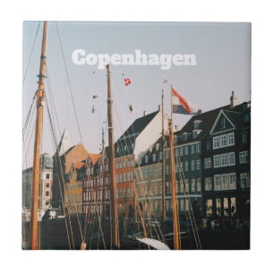 Het iconische Nyhavn, Kopenhagen, Denemarken Tegeltje
