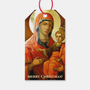 Het icoon van de gezegende moeder van God Cadeaulabel