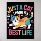 Het ideale bestaan van Serene Feline Poster (Voorkant)