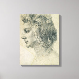 Het ideale hoofd van een vrouw van Michelangelo Canvas Afdruk