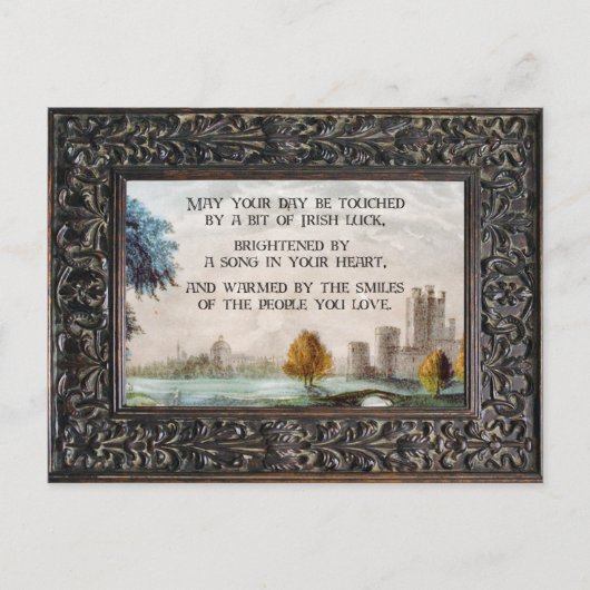Het  Ierse "Blessing" en het Castle Landschap Briefkaart (Voorkant)