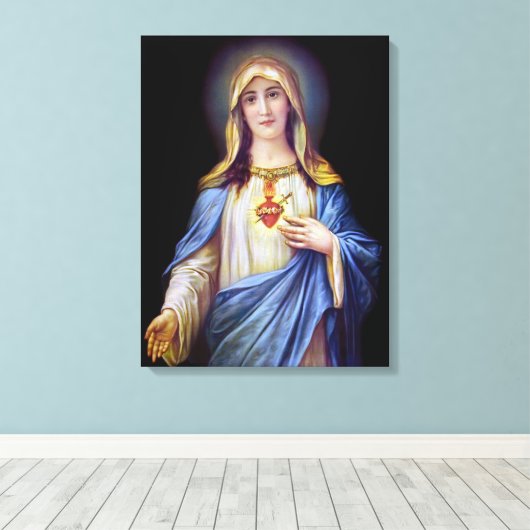 Het immaculair hart van Mary Canvas Afdruk (Insitu (Houten vloer))