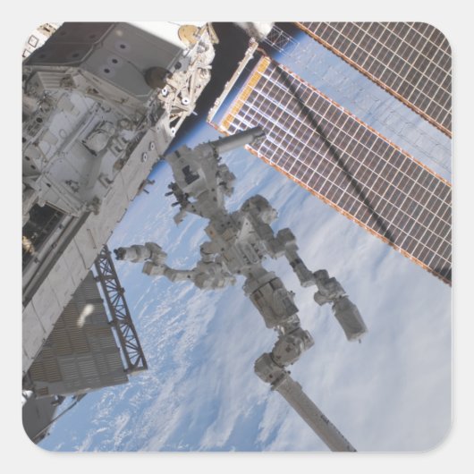 Het in Canada gebouwde Dextre roboticasysteem 2 Vierkante Sticker (Voorkant)