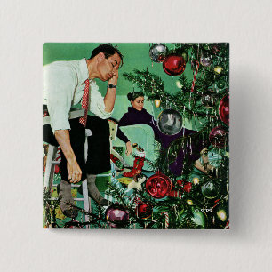 Het in orde maken van de Boom Vierkante Button 5,1 Cm