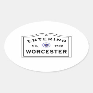 Het ingaan van de MA van de Stad Worcester Ovale Sticker