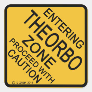 Het ingaan van Theorbo Zone Vierkante Sticker