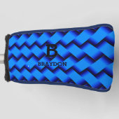 Het Initiaal van de verandering voegt Naam Blauwe  Golfheadcover (Voorkant)