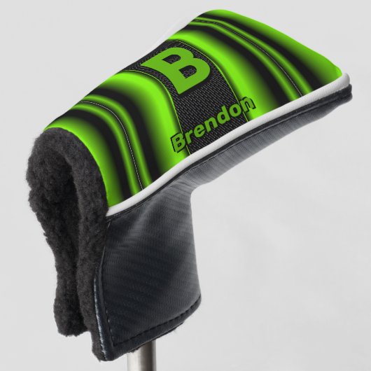 Het Initiaal van de verandering voegt Naam Groene  Golfheadcover (3/4 voorkant)