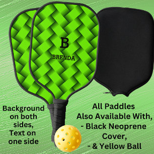 Het Initiaal van de verandering voegt Naam Groene Pickleball Paddle