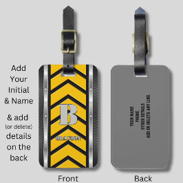 Het Initiaal van de verandering voegt Naam zwarte  Bagagelabel