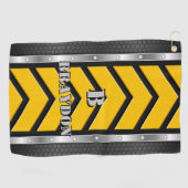 Het Initiaal van de verandering voegt Naam zwarte Golfhanddoek (Horizontaal)