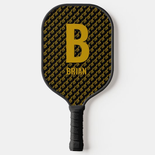 Het Initiaal wijzigen Naam toevoegen Muziek Treble Pickleball Paddle (Achterkant)