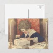 Het inpakken van kerstcadeaus, Jessie Willcox Smit Feestdagenkaart (Voorkant / Achterkant)