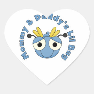 Het Insect van Lil van de mama en van de Papa Hart Sticker