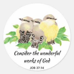 Het inspirerend Art. van de Vogel van de Waterverf Ronde Sticker