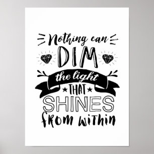Het Inspirerend Licht van het Citaat van binnen Poster