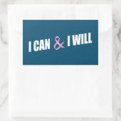 Het inspirerende Bewustheid van de Kanker van de C Rechthoekige Sticker (Tas)